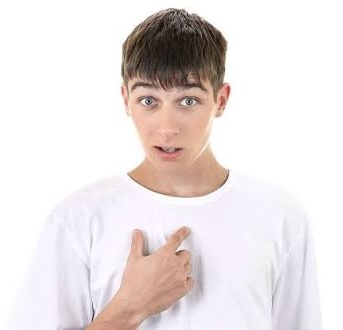 white guy pointing at himself